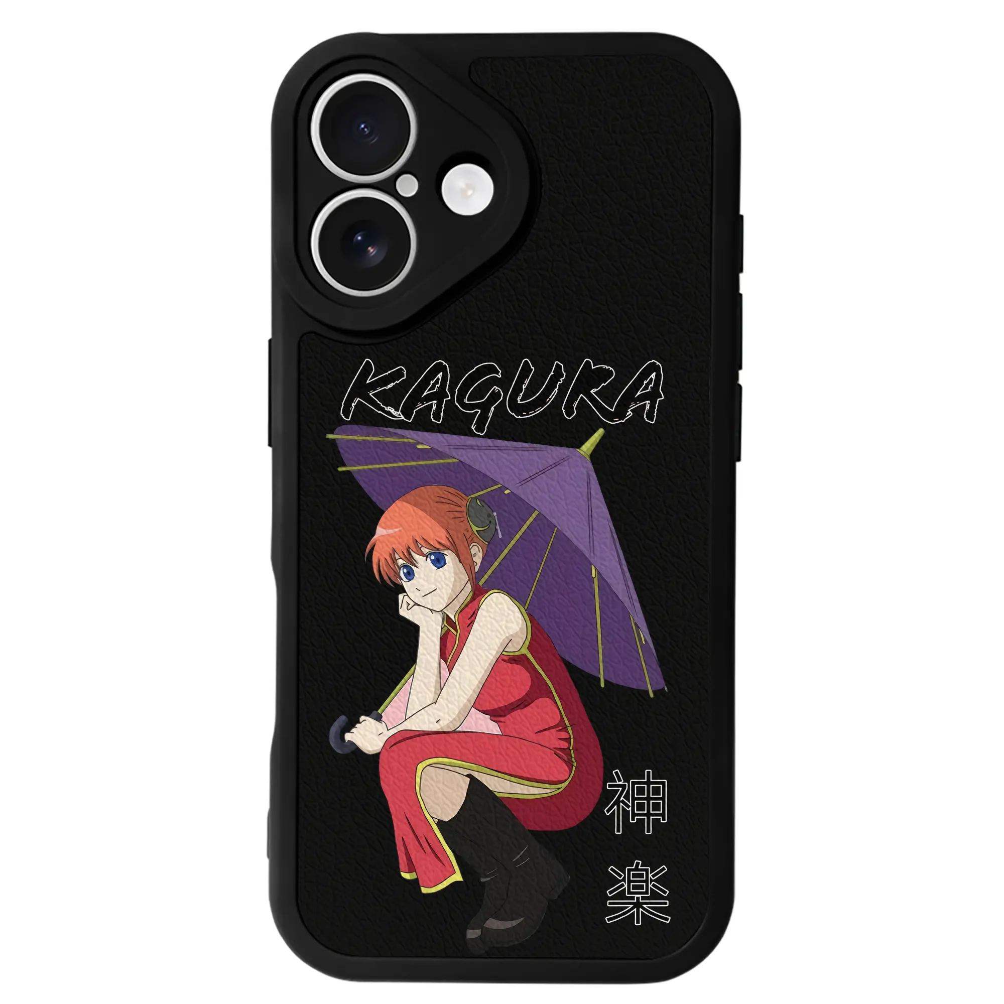 銀魂 グッズ 神楽 - IPhone 16シリーズ対応 ・ シリコンスマホケース ・ レザー調 ・ 高精度フィット ・ 耐衝撃 ・ ワイヤレス充電対応 ・ 精密カット